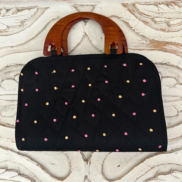 Black embroidered floral purse - Picture 3 of 3